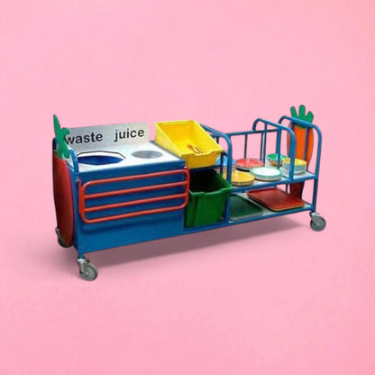 Combi clearing trolley with juice funnel