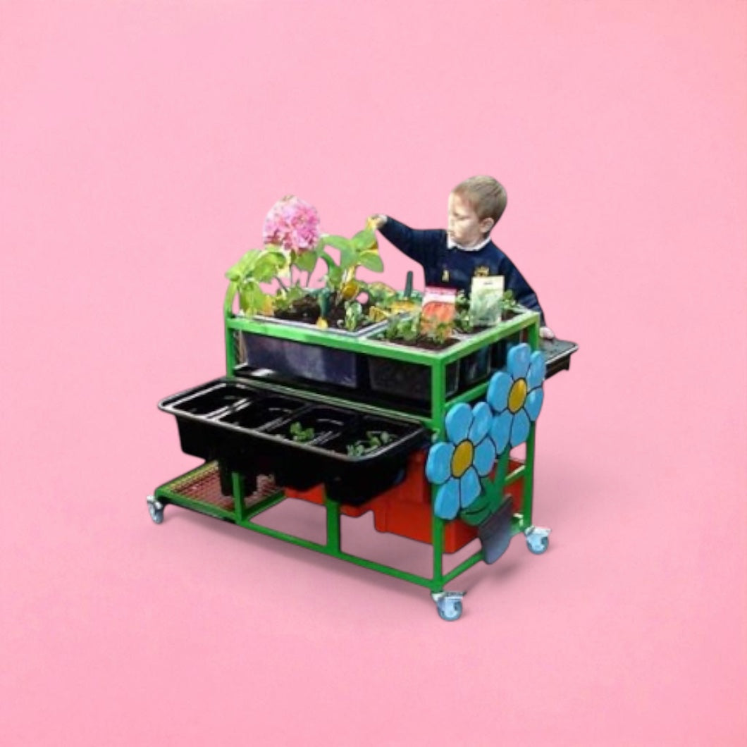 All in one school garden planting trolley