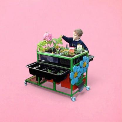 All in one school garden planting trolley