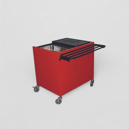 Medium hot box trolley with tray rail
