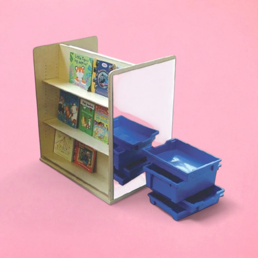 Mirrored bookcase unit