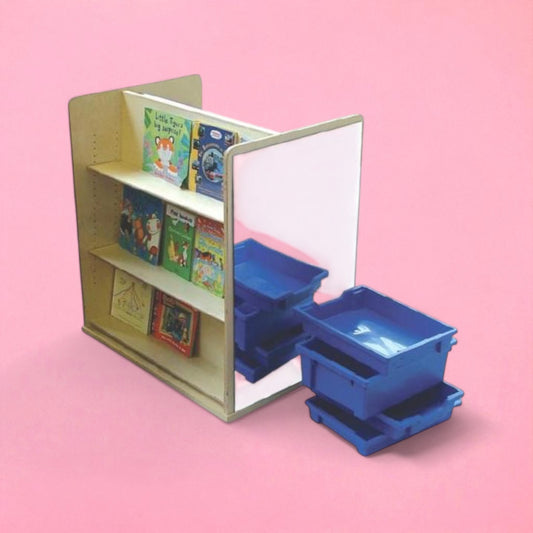 Mirrored bookcase unit
