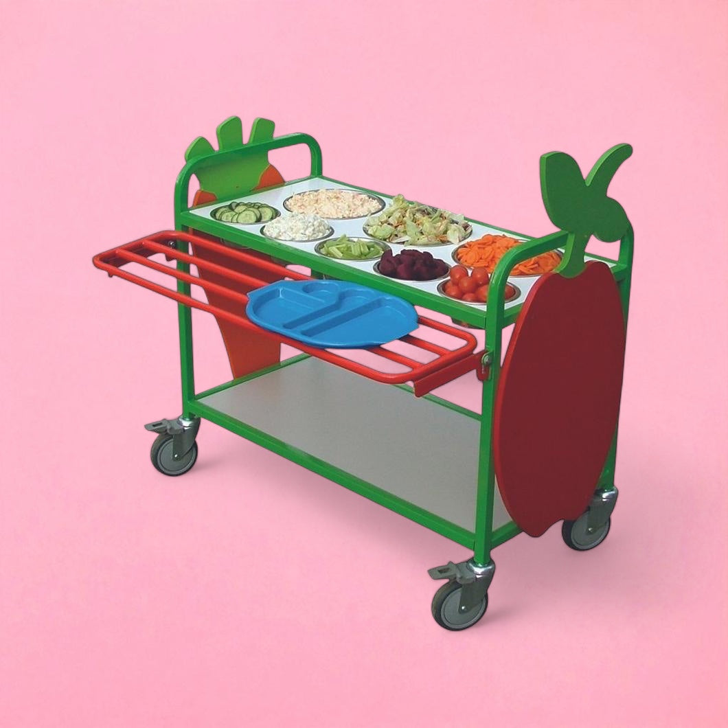 Standard salad serving bar trolley