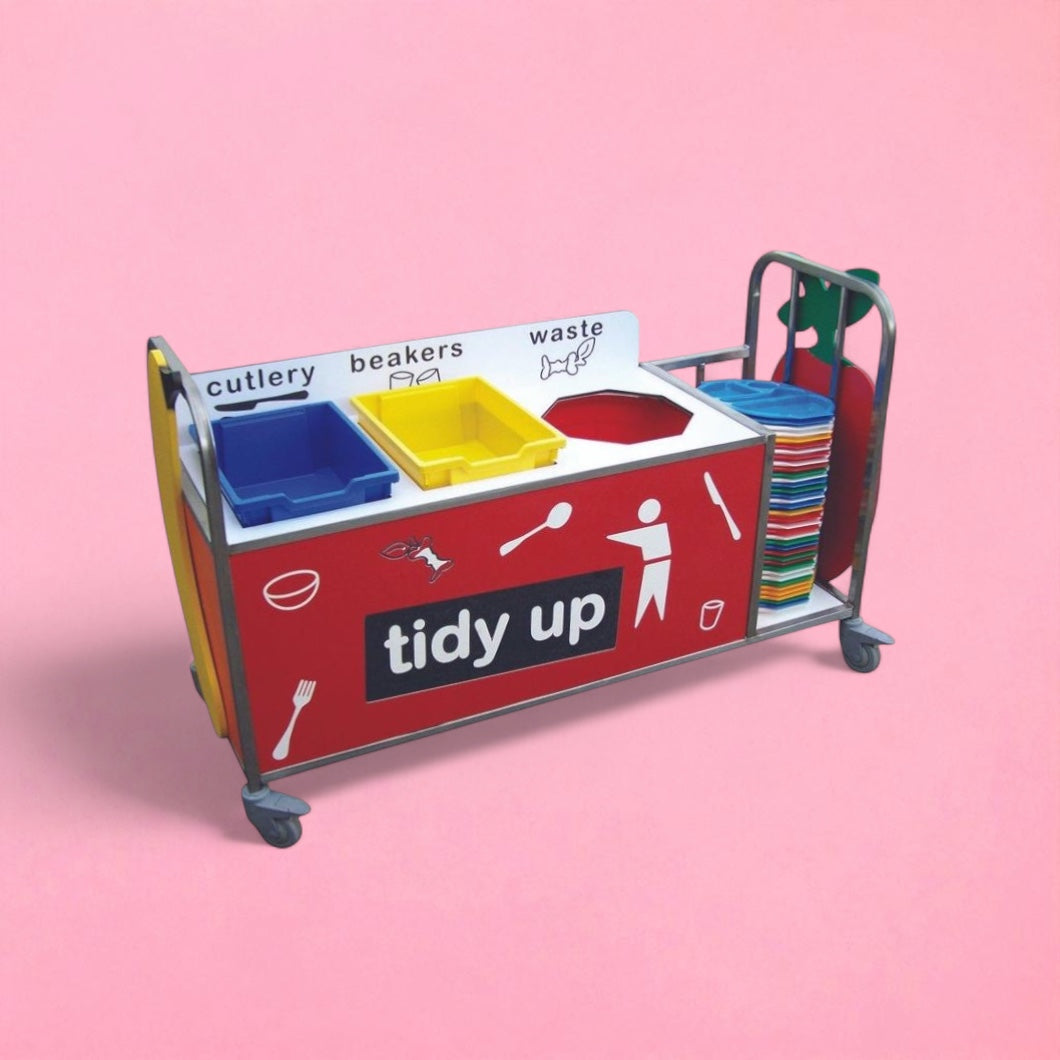 Medium stainless steel waste trolley