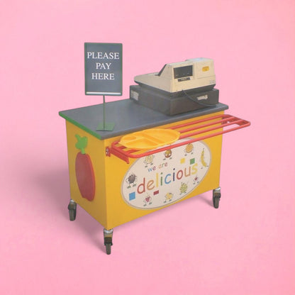 Till trolley with tray rest rail