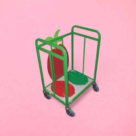 Wheeled tray storage trolley