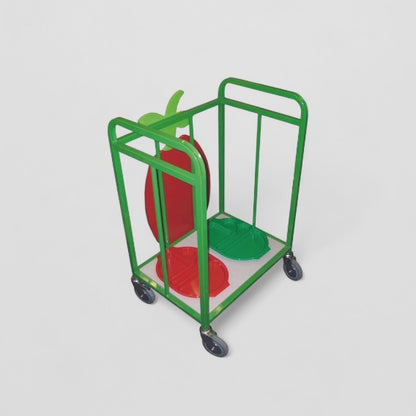 Wheeled tray storage trolley