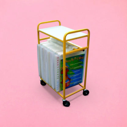 Single tier big book rail & flat shelf