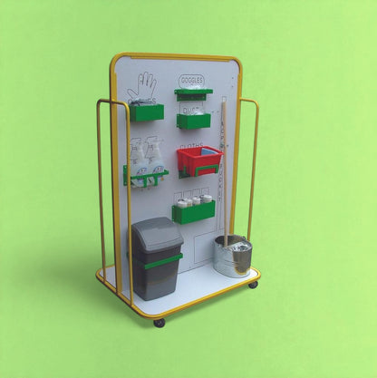 Mobile double cleaning station