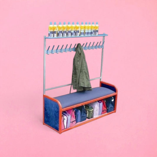 Modular cloakroom bench with storage