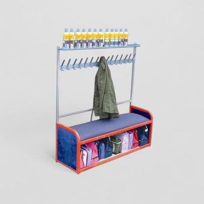 Modular cloakroom bench with storage