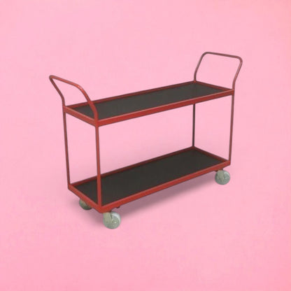 2 shelf metal trolley