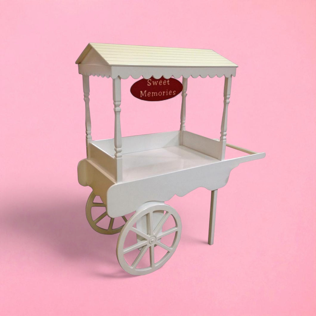 White gloss wooden festival food cart