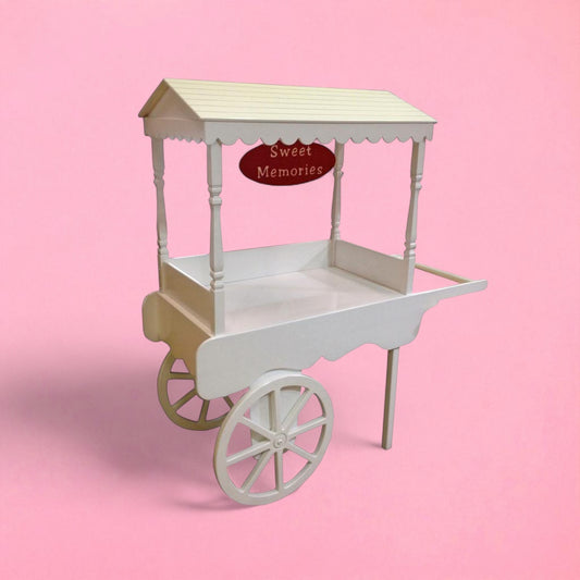 White gloss wooden festival food cart