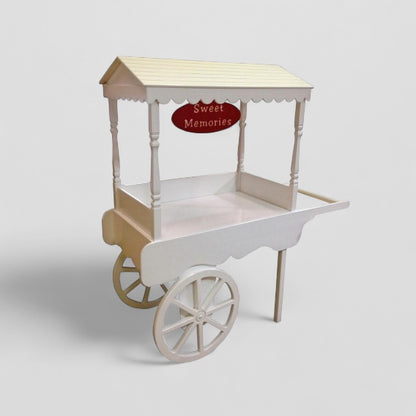 White gloss wooden festival food cart