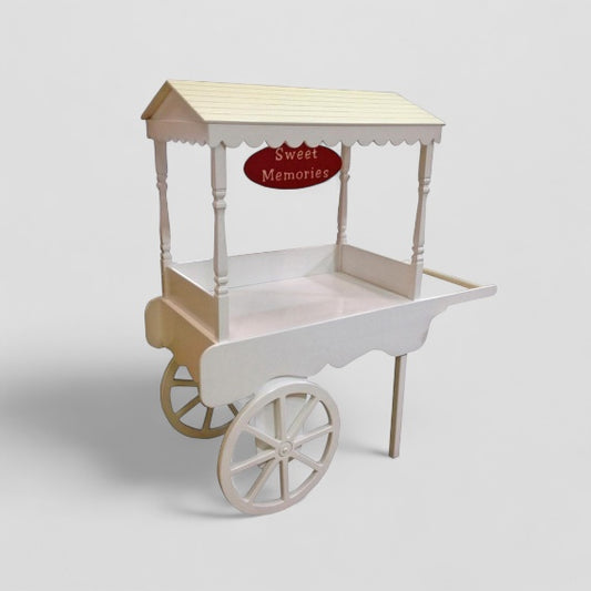 White gloss wooden festival food cart