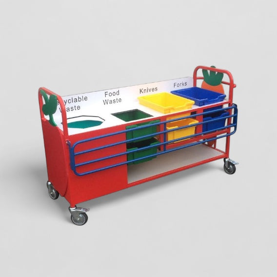 Large waste clearing boxed end trolley