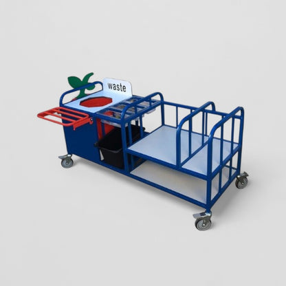 Combi clearing trolley with cutlery trays