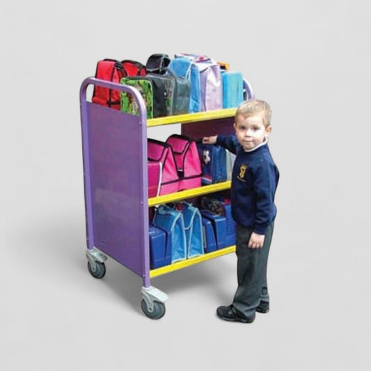 Double sided 30 box 3 tier aluminium lunchbox trolley