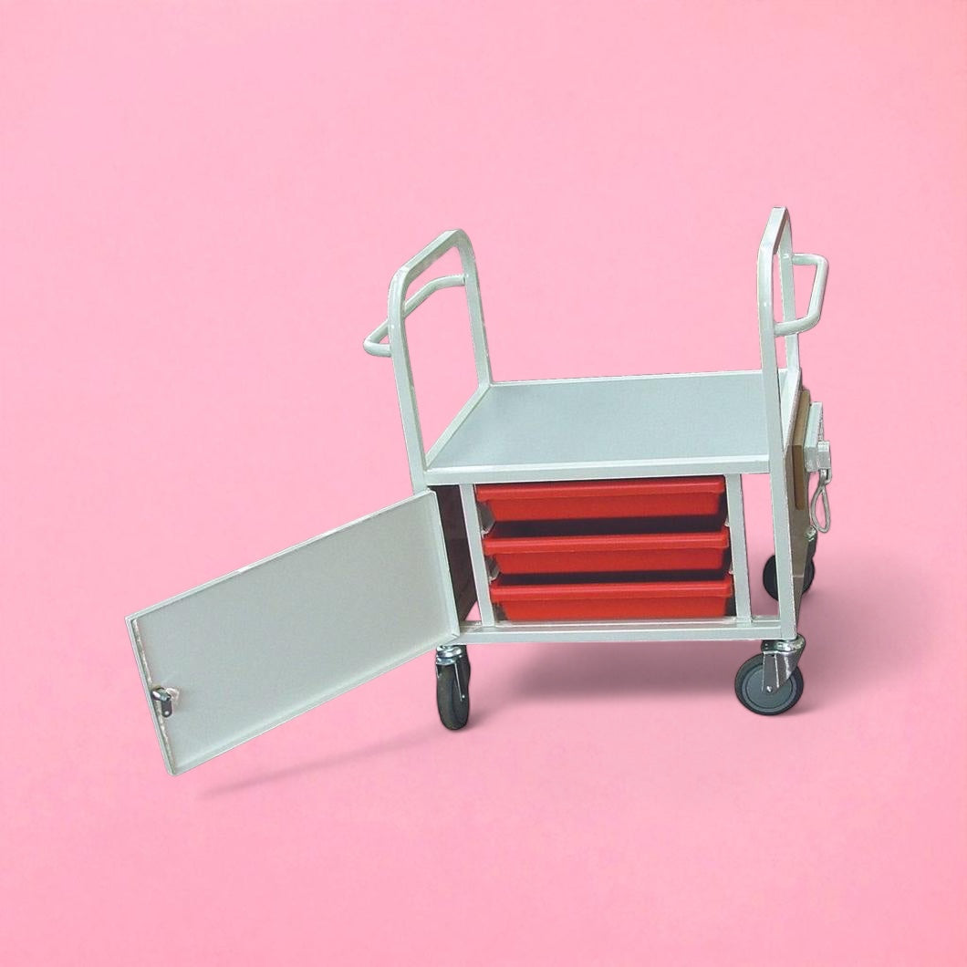 Small lockable cooking trolley