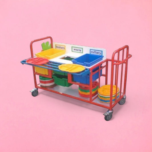 Medium clearing trolley with tray rail
