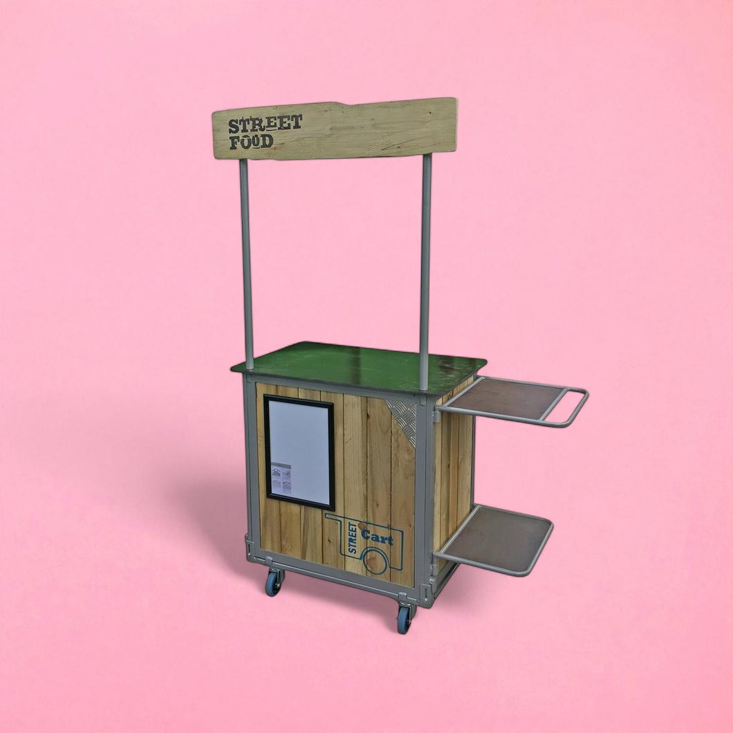 Portable street food cooking trolley