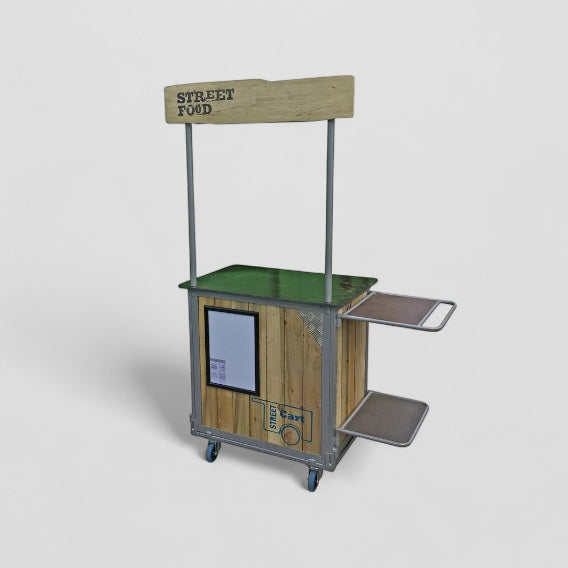 Portable street food cooking trolley