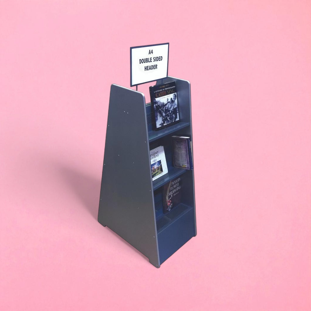 3 shelf double sided book display unit