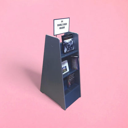 3 shelf double sided book display unit