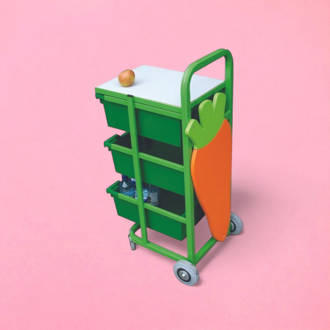 Mobile 3 drawer fruit trolley