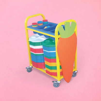 Space saving mini cutlery trolley