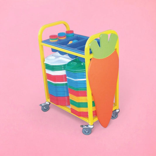 Space saving mini cutlery trolley