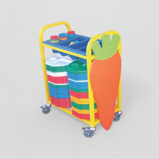 Space saving mini cutlery trolley