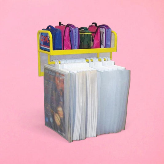 Wall mounted large book hanging rack