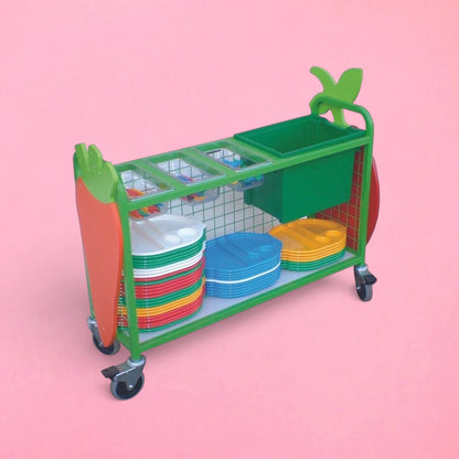 Knife and fork cutlery trolley with large box