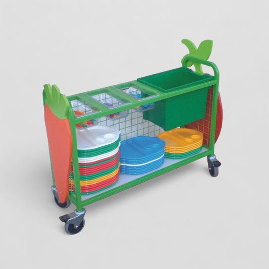 Knife and fork cutlery trolley with large box