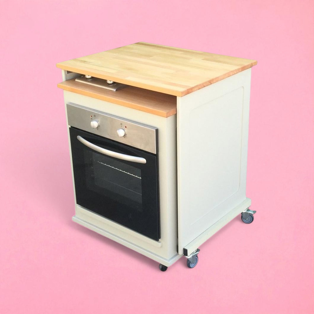 Wood panelled nesting cooker trolley