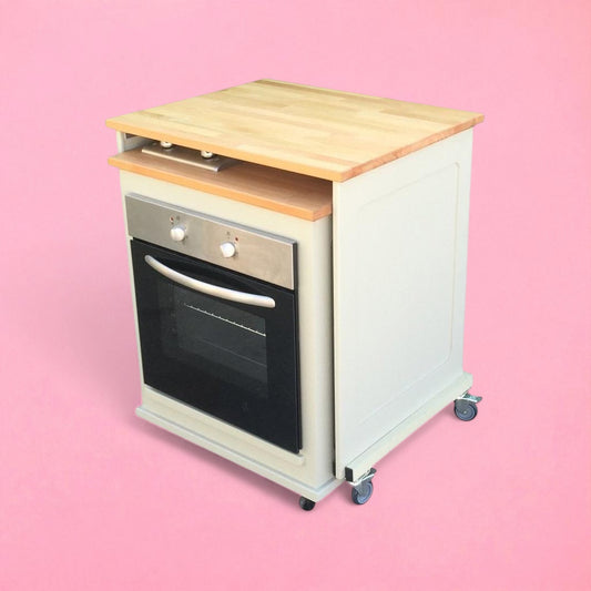 Wood panelled nesting cooker trolley