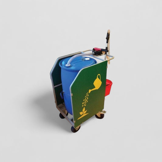 Water butt storage watering trolley