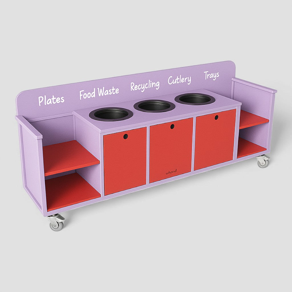 Large aqua smart clearing trolley - Primary School Height