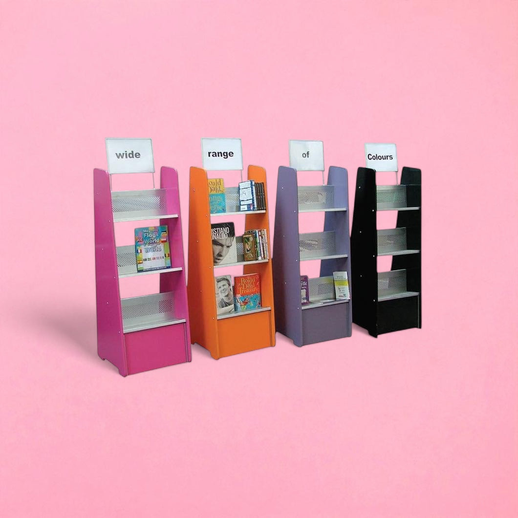 3 shelf library book display units