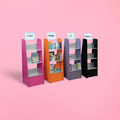 3 shelf library book display units