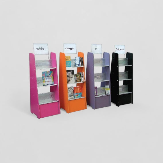 3 shelf library book display units
