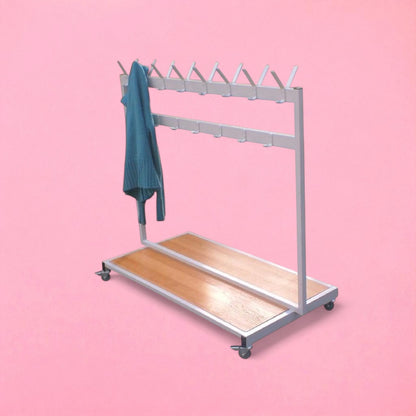 Double hook basic cloakroom trolley