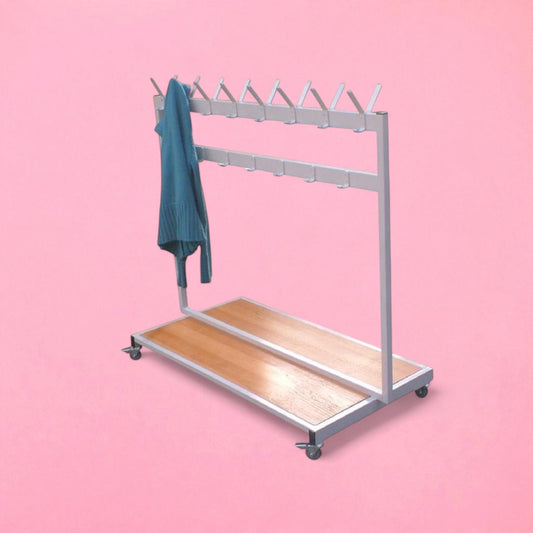 Double hook basic cloakroom trolley