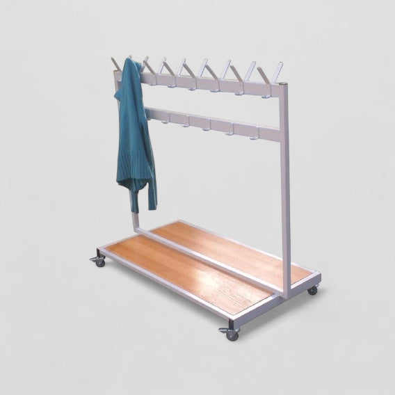 Double hook basic cloakroom trolley