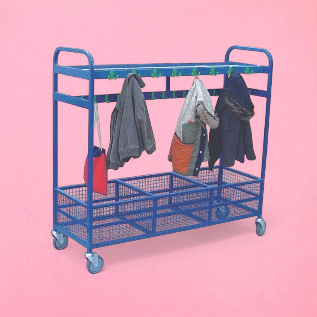 Metal frame cloakroom trolley