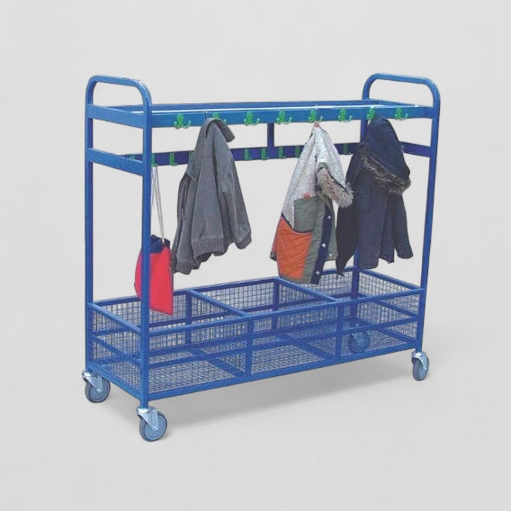Metal frame cloakroom trolley