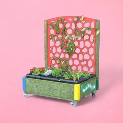 Garden box with trellis