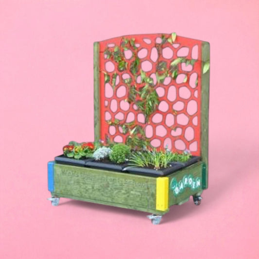 Garden box with trellis
